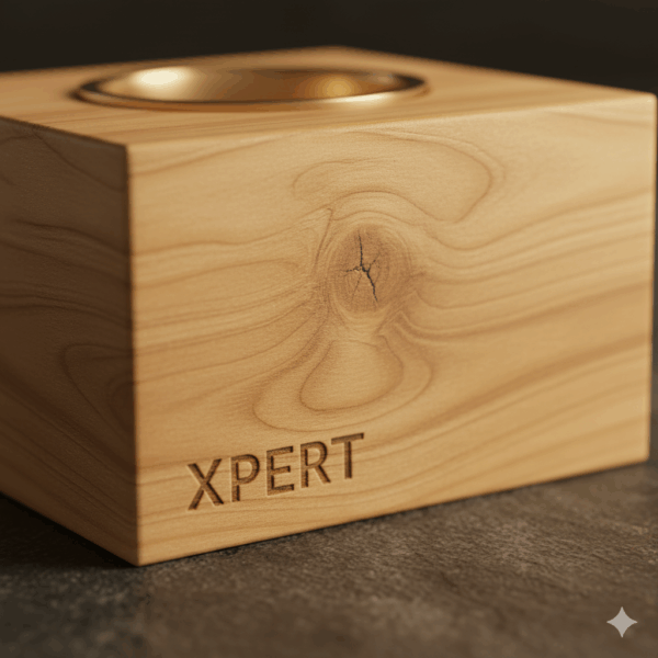 xpert handmade wooden candle holder – minimalist natural home decor with logo engraving
