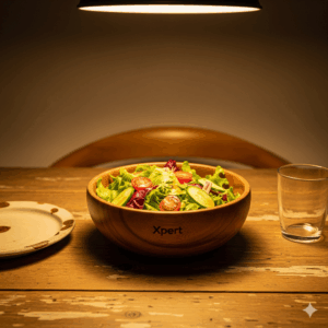 xpert handmade wooden serving bowl – natural kitchen & dining essential with logo engraving