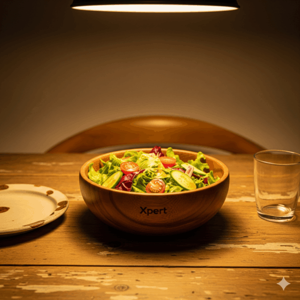 xpert handmade wooden serving bowl – natural kitchen & dining essential with logo engraving