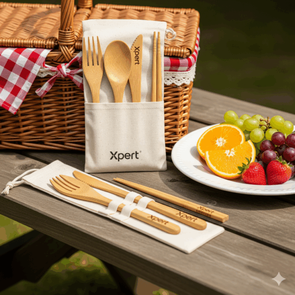 xpert handmade bamboo utensil set – eco friendly kitchen & dining essentials with logo engraving
