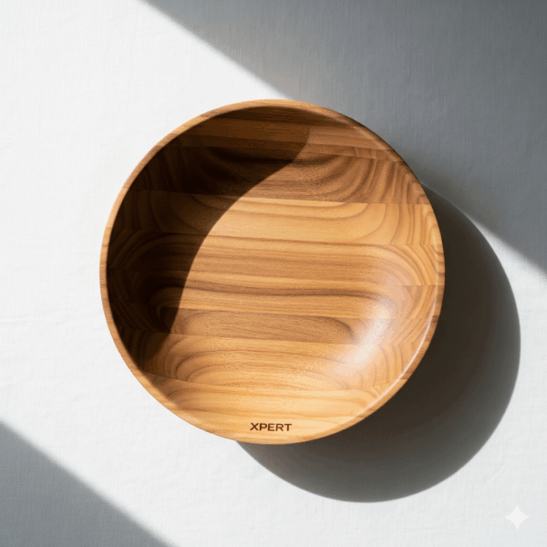xpert handmade wooden serving bowl – natural kitchen & dining essential with logo engraving