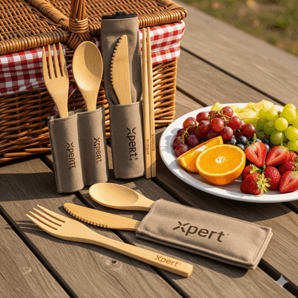 xpert handmade bamboo utensil set – eco friendly kitchen & dining essentials with logo engraving