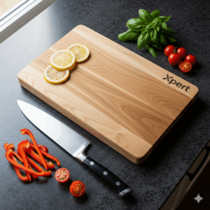 xpert handmade wooden cutting board – rustic kitchen & dining essential with logo engraving