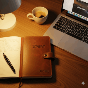 xpert handmade leather journal – vintage stationery & gift with logo embossed