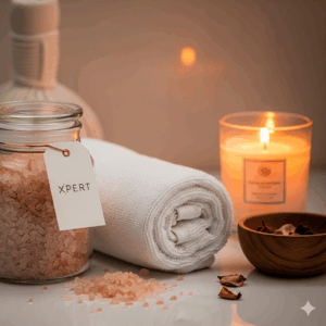 xpert handmade bath salt set – wellness & lifestyle relaxation essentials with logo tag