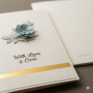 xpert handmade greeting card set – artistic stationery & gift with logo tag